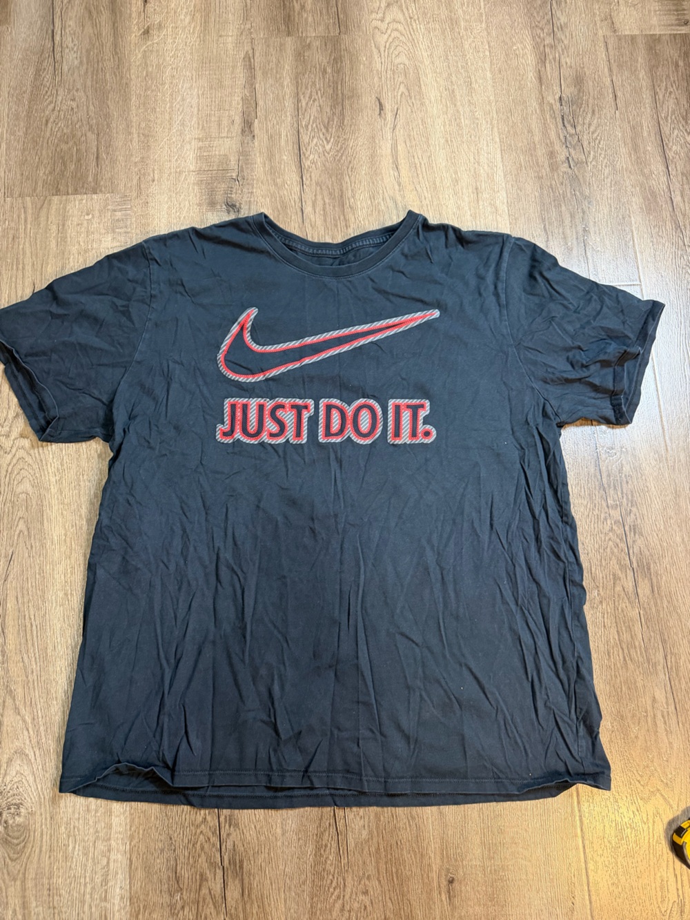 Nike Black Short-Sleeve 'Just Do It.' Graphic Tee with Red Accent